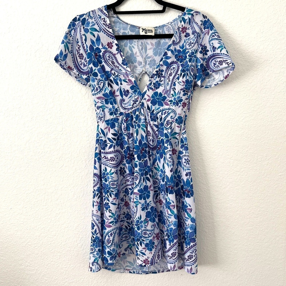 Show Me Your Mumu Size‎ M Ibiza Summer Blue Paisley Dress Vacation Resort Cruise